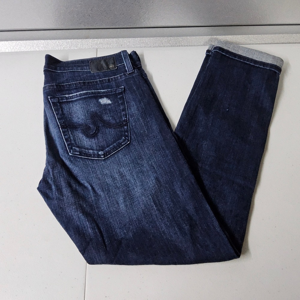 AG Adriano Goldschmied The Nolan Jeans Womens 27R Dark Wash Relaxed Slim Distres